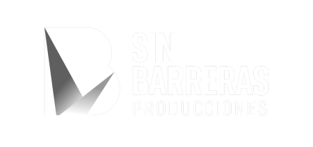 002 Logo SIN BARRERAS Producciones Monocolor Escala de Grises Fondo Negro